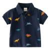 Betadog Toddler Boys Shirts Cotton Short Sleeve Shirts Cartoon Dinosaur Pattern Tees Summer Tops (Navy, 12-18 Months) view 1