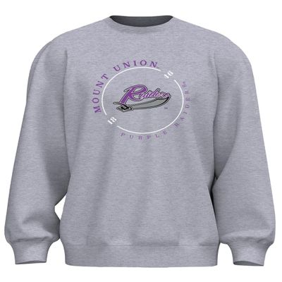 Venley NCAA Officially Licensed Apparel University of Mount Union UMU Purple Raiders 1846 Gameday Logo Unisex RYLMTU11 Sweatshirt Raiders01S Gray Small