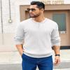 COOFANDY Mens Henley Sweater Slim Fit Knit Pullover White Sweater for Casual Dressy Wear view 3