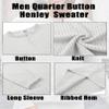 COOFANDY Mens Henley Sweater Slim Fit Knit Pullover White Sweater for Casual Dressy Wear view 4