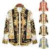 NineFit Basics Men's Royal Long Sleeve Shirts Casual Slim Fit Soft and Smooth Paisley Printed Shirt Party Shirt for Man Red L view 2