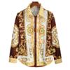 NineFit Basics Men's Royal Long Sleeve Shirts Casual Slim Fit Soft and Smooth Paisley Printed Shirt Party Shirt for Man Red L view 3