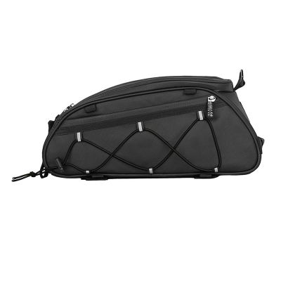 kowaku Bike Rack Bag Shoulder Bag Reflective Luggage Bag Water Resistant Rear Seat Bag for Mountain Road Bikes Outdoors Shopping, Black