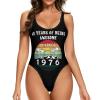 NineFit Basics Happy 48th Birthday Womens One Piece Swimsuits Tummy Control High Waisted Bathing Suit Athletic Swimwear X-Large view 1