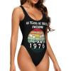 NineFit Basics Happy 48th Birthday Womens One Piece Swimsuits Tummy Control High Waisted Bathing Suit Athletic Swimwear X-Large view 2