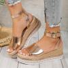 SACFOF Women's Platform Espadrilles Casual Ankle Strap Wedge Sandals Comfortable Dressy Open Toe Buckle Summer Shoes view 2