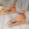 SACFOF Women's Platform Espadrilles Casual Ankle Strap Wedge Sandals Comfortable Dressy Open Toe Buckle Summer Shoes view 4