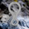 Sunicon 35KN Figure 8 Word Rope Descender,Rappel Ring Rock Climbing Rescue Gear for Climbing Belaying and Rappelling Device (Gray) view 2