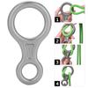 Sunicon 35KN Figure 8 Word Rope Descender,Rappel Ring Rock Climbing Rescue Gear for Climbing Belaying and Rappelling Device (Gray) view 4