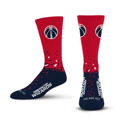 For Bare Feet NBA WASHINGTON WIZARDS Spray Zone Crew Sock Team Color YOUTH