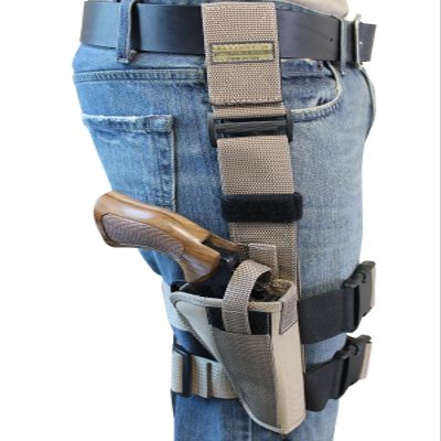 Barsony Desert Sand Tactical Leg Holster for Charter ARMS Bulldog 4.2" Right