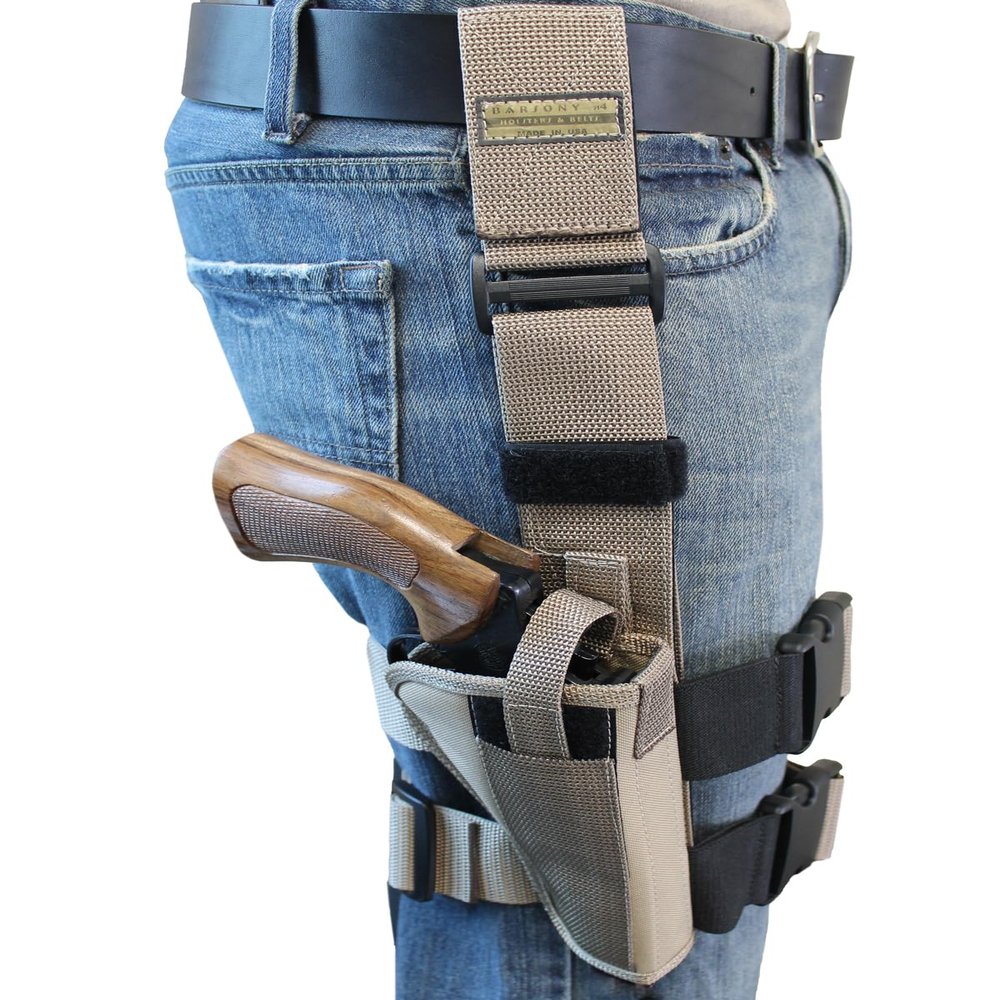 Barsony Desert Sand Tactical Leg Holster for Charter ARMS Bulldog 4.2" Right