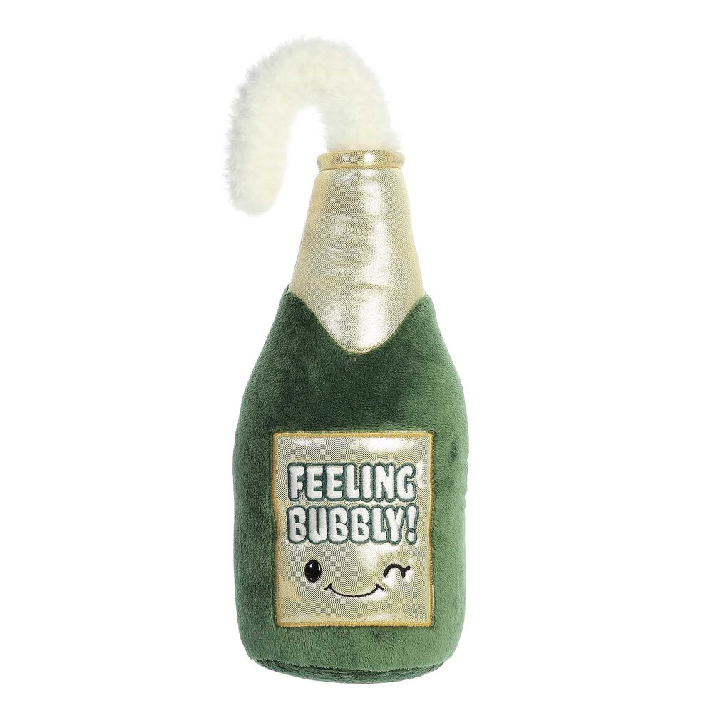 Aurora Festive JUST Sayin' Feeling Bubbly Stuffed Animal - Expressive Characters for Decorative Charm - Quirky Birthday Gifts for Kids and Adults - Green 13 Inches