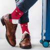 For Bare Feet NBA CHICAGO BULLS Argyle Remix Premium Dress Sock Team Color OSFM view 2