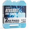 Large Reusable Ice Packs for Cooler with Handle (2 Pack) Long Lasting Coolness, BPA Free, Freezer Packs for Extended Cooling | Cooler Ice Packs for Camping, Fishing, Hiking, Beach view 1
