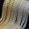 1 Piece Stainless Steel Necklace For Men Women Braided Rope Choker Necklace Gold Color Neck Metal Gift (Metal Color: Gold Color - Length: 41cm) view 3