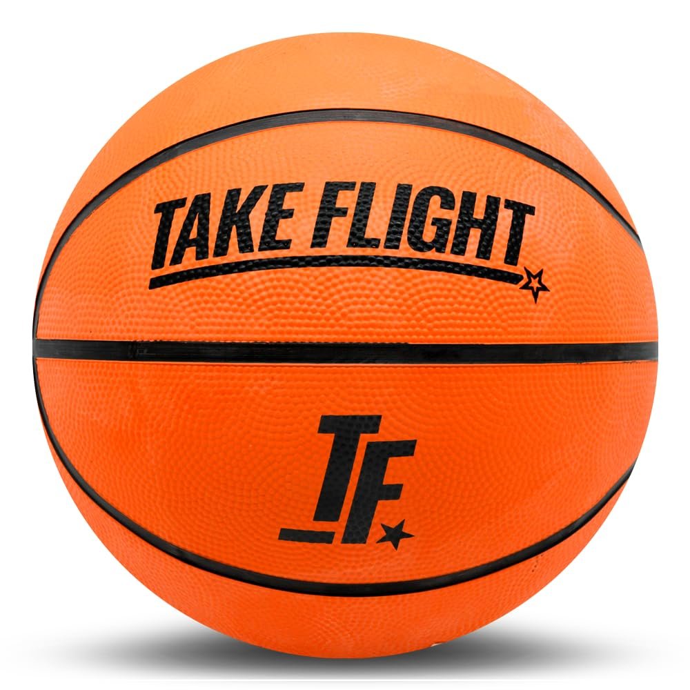 A Plus Collectibles Take Flight Rubber Basketball Size 5 (Orange, Size 5)