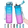 Enerbone 24 oz Water Bottle, Leakproof BPA & Toxic Free, Motivational Water Bottle with Times to Drink and Straw, Fitness Sports Water Bottle with Strap for Office, Gym, Outdoor Sports view 1