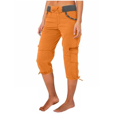 Women's 2024 Cargo Capri Pants Lightweight Quick Dry Hiking Pants Summer Travel Casual Capris Outdoor Cotton Capri Pants Joggers Orange
