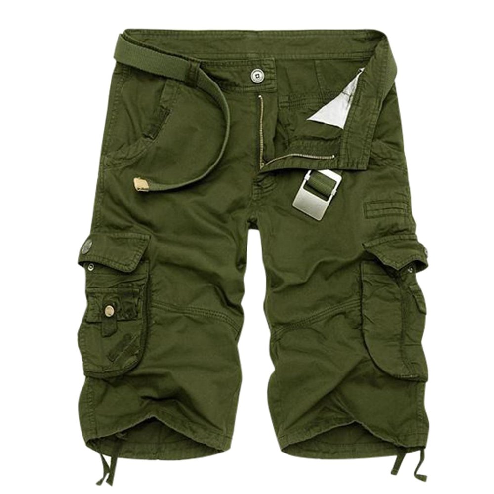 Day Today 2024 Men's Cargo Shorts Lightweight Cotton Twill Capri Shorts Casual Ripstop Tactical Shorts Military Short Pants for Men C-Green