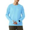 SG Edge Mens UPF 50+ Rash Guard Shirt Long Sleeve with Watch Window Thumbholes and Zip Pocket Moisture Wicking Quick Dry Lightweight for Outdoor Activities, Powder Blue, Small view 1