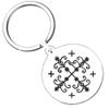KOVEVE 2PCS Papa Legba Voodoo Loa Stainless Steel Keychain Silver, Medium view 1