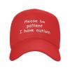 Please Be Patient I Have Autism Hat Baseball Cap Adjustable for Outdoor Sports Hats Red view 2