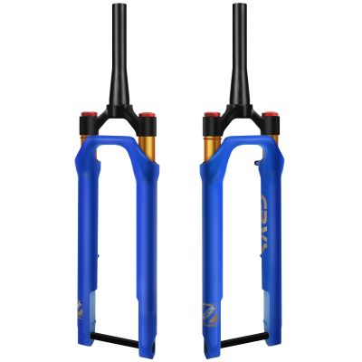 BUCKLOS GRVS 1 1/8 700C Gravel Road Bike Air Suspension Fork, 40mm Travel 28.6mm Threadless Tapered Tube, 100 * 12mm Thru Axle, Manual Lockout Disc Brake Bicycle Front Fork