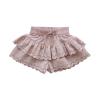 Toddler Girls Summer Double Ruffle Pleated Shorts Skirt Solid Color Hollow Toddler Baby Girls Roll (Pink, 6-7 Years) view 1