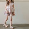 Toddler Girls Summer Double Ruffle Pleated Shorts Skirt Solid Color Hollow Toddler Baby Girls Roll (Pink, 6-7 Years) view 3