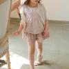 Toddler Girls Summer Double Ruffle Pleated Shorts Skirt Solid Color Hollow Toddler Baby Girls Roll (Pink, 6-7 Years) view 4