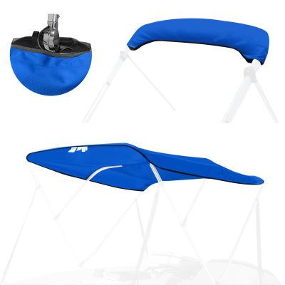 Caminor 3 Bow Bimini Top Replacement Canvas with Light Hole and Storage Boot, 900D Heavy Duty Waterproof Bimini Top Canvas Only Without Frame, 6'L 67"-72" W Blue