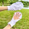 AUNHIRU Fingerless Gloves Breathable Women Touchscreen Driving Gloves Lightweight Sunblock Gloves for Outdoor (White) view 3
