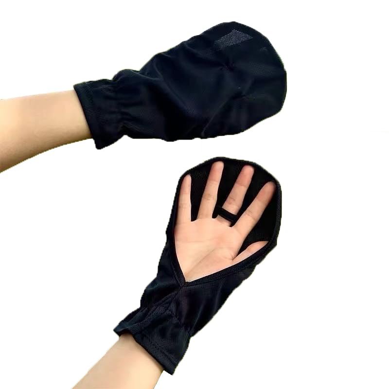 AUNHIRU Fingerless Gloves Breathable Women Touchscreen Driving Gloves Lightweight Sunblock Gloves for Outdoor (Black)