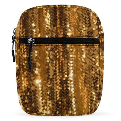 YHEGBFD Crossbody Bags,Gold Sequin Sparkle Oxford Cloth Messenger Bag,mini Satchel,small Satchel with Adjustable Strap for Men Women