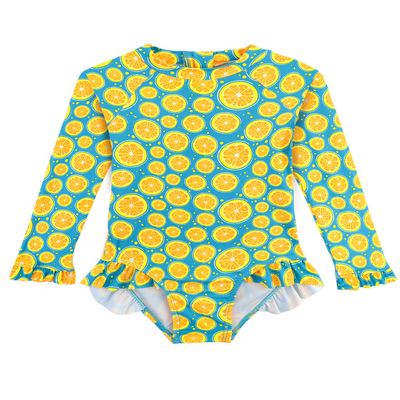 Toddler Bathing Suit Girl Zipper Rash Guard Swimwear Long Sleeve Ruffle Swimsuits with UPF 50+ Sun Protection 4t 5t Swimsuit Girl