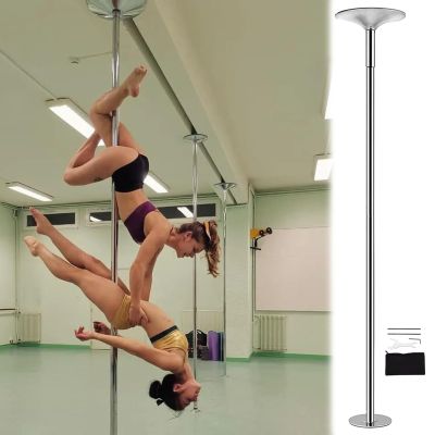 7ft 8ft 9ft 10ft 11ft 11.5ft 12ft 12.5ft Pole Dance Pole for Home - Non Ceiling Mounted Pole for Dancing, Home Apartment 45mm Spinning Static Dance Pole with Extension Accessories(Size:9ft-9.4ft/274CM