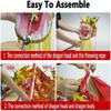 MekUk Kids Wand Dragon Dance Ribbons Dragon Print Dance Streamers, Colorful Dragon Silk Flowy Spinning & Shaking, Adult Sports Fitness Ribbon Suitable for artistic dance gymnastics, rainbow pa(Color:1 view 4