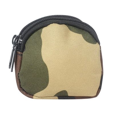 Small Coin Purchase Keychain, Round Tactical Pouch Military Gear Mini Molle Key Wallet Holder Men Coin Purses Zipper Outdoor Pocket for Camping Hunting (Camo)