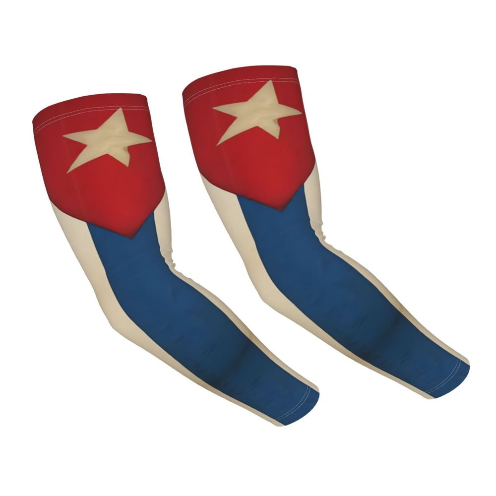 YSBYEIU Cute Cuba Flag Sun Protection Cooling Arm Sleeves for Men Women Sleeves for Golf,Fishing, Cycling, Hiking