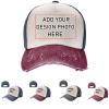 HGASPBC Personalized Cowboy Mesh Baseball Cap Customized Design Your Own Trucker Hat Add Text Image Logo for Men Women Adult, Navy and Red view 1