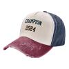 HGASPBC Personalized Cowboy Mesh Baseball Cap Customized Design Your Own Trucker Hat Add Text Image Logo for Men Women Adult, Navy and Red view 2