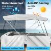 Caminor 4 Bow Bimini Top Replacement Canvas with Light Hole and Storage Boot,Bimini Top Canvas Only Without Frame,900D Heavy Duty Waterproof,8'L 85"-90" W Grey RAL9002 view 4