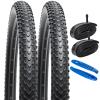YUNSCM 2-PCS 26" Mountain Bike Tires 26 x 2.40 60-559 Tires and 26" Heavy Duty Bike Tubes Schrader Valve, Compatible with Off Road Bike 26x2.35 26x2.40 Bike Bicycle Tires and Tubes (Y-782) view 1