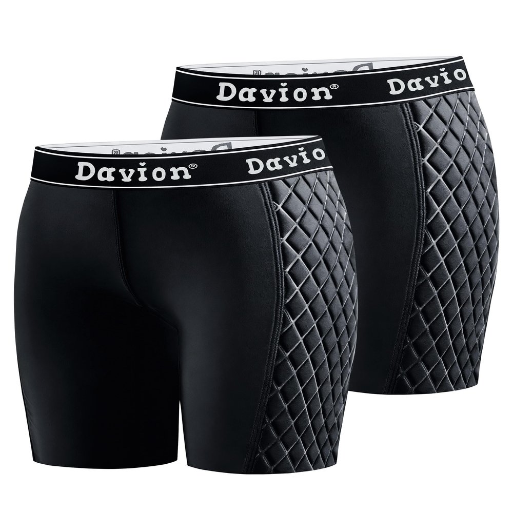 Davion Softball Sliding Shorts Women Padded Compression Slider Shorts for Softball Baseball 2-Pack (Black-XXL)