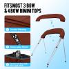 Caminor 4 Bow Bimini Top Replacement Canvas with Light Hole and Storage Boot, 900D Heavy Duty Waterproof Bimini Top Canvas Only Without Frame, 8'L 85"-90" W Burgundy view 3