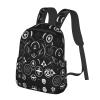 MDATT Supernatural Symbols Black Backpacks Lightweight With 1 Main Compartment, Tote Shoulder Hiking Bag view 2
