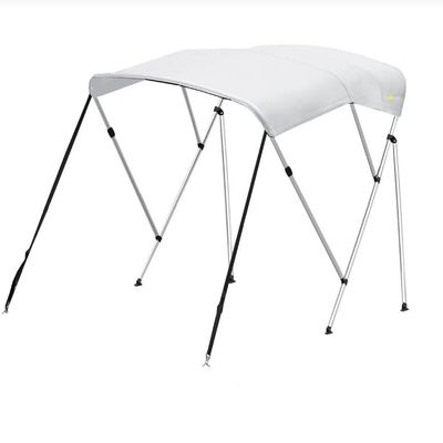 Oceansouth 3 Bow Bimini Top 6ft Deluxe (White, Mounting Width 67" - 72") Bows Frame Sun Shade Boat Waterproof Cover Boot Storage Strap Giant Bow Large Big Fishing