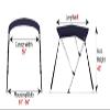 Oceansouth 3 Bow Bimini Top 6ft Deluxe (White, Mounting Width 67" - 72") Bows Frame Sun Shade Boat Waterproof Cover Boot Storage Strap Giant Bow Large Big Fishing view 3