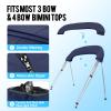 Caminor 3 Bow Bimini Top Replacement Canvas with Light Hole and Storage Boot, 900D Heavy Duty Waterproof Bimini Top Canvas Only Without Frame, 6'L 79"-84" W Navy Blue view 3